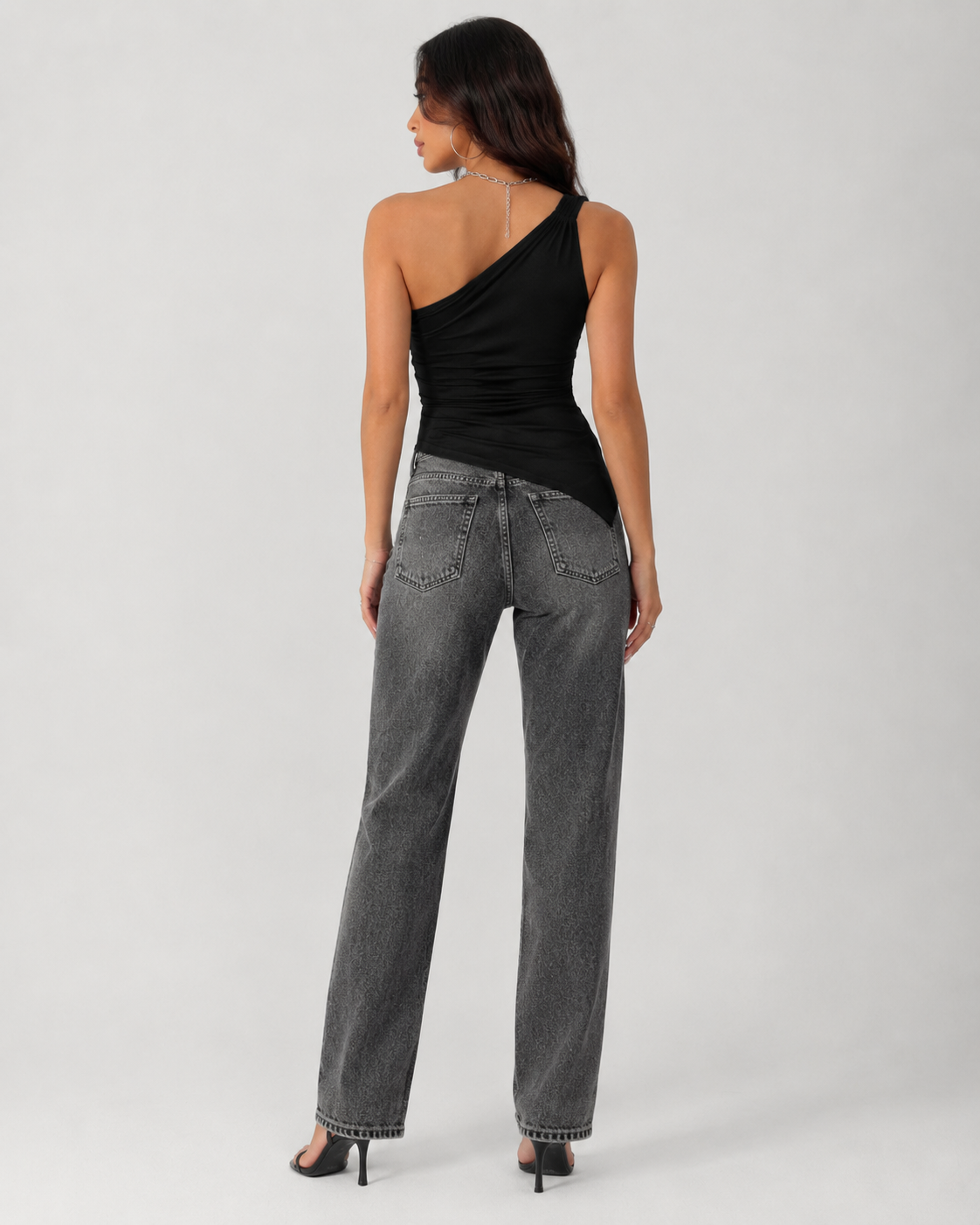 Asymmetrical One-Shoulder Slim Fit Cami