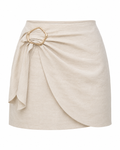 Knotted Buckle Mini Skirt