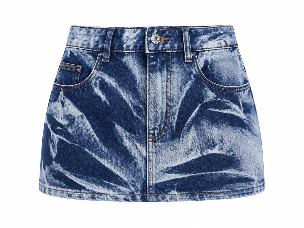 High Waist Denim Mini Skirt