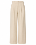 High-Waisted Wide-Leg Pleated Pants