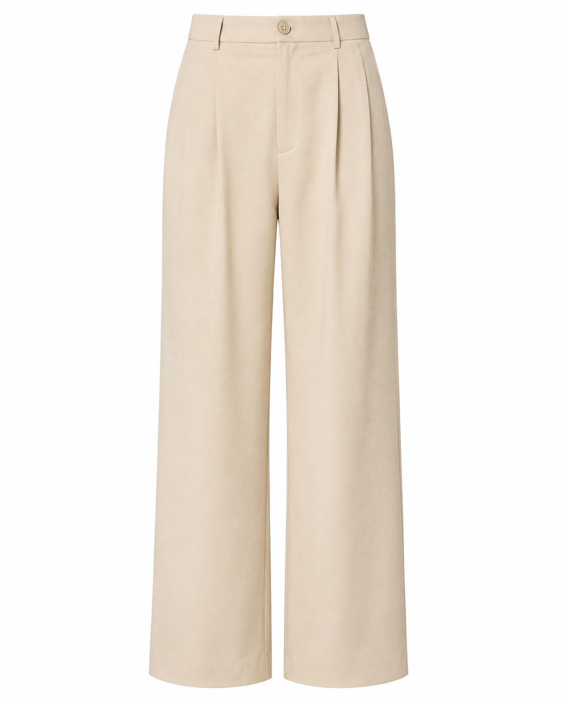 High-Waisted Wide-Leg Pleated Pants