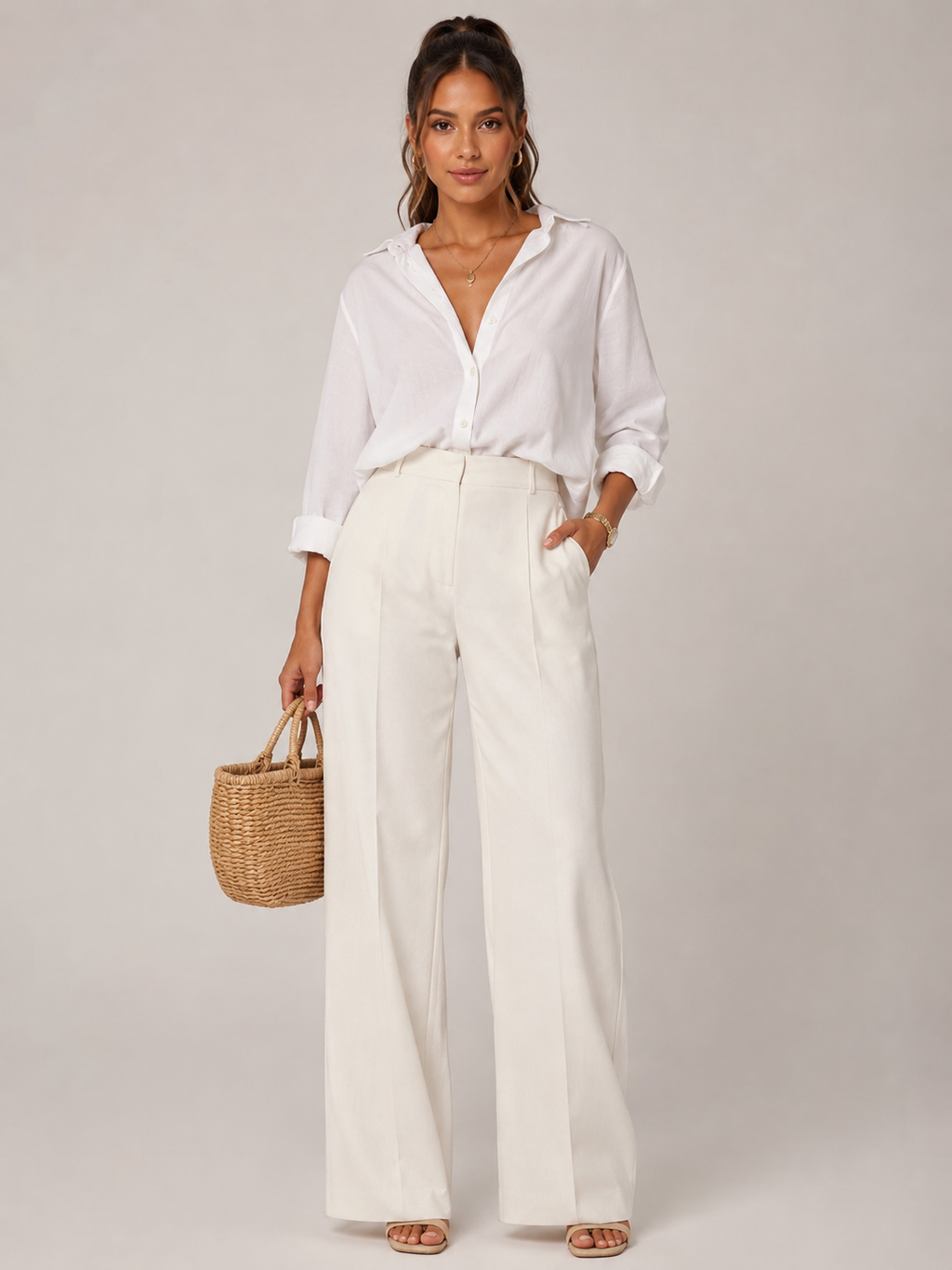High-Waisted Wide-Leg Pants
