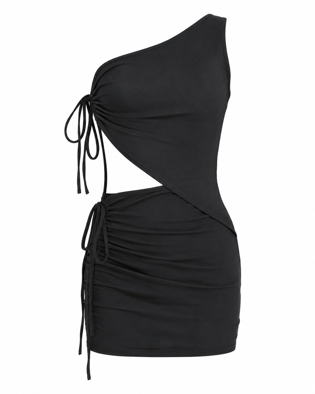 One-Shoulder Ruched Tank and Mini Skirt Set