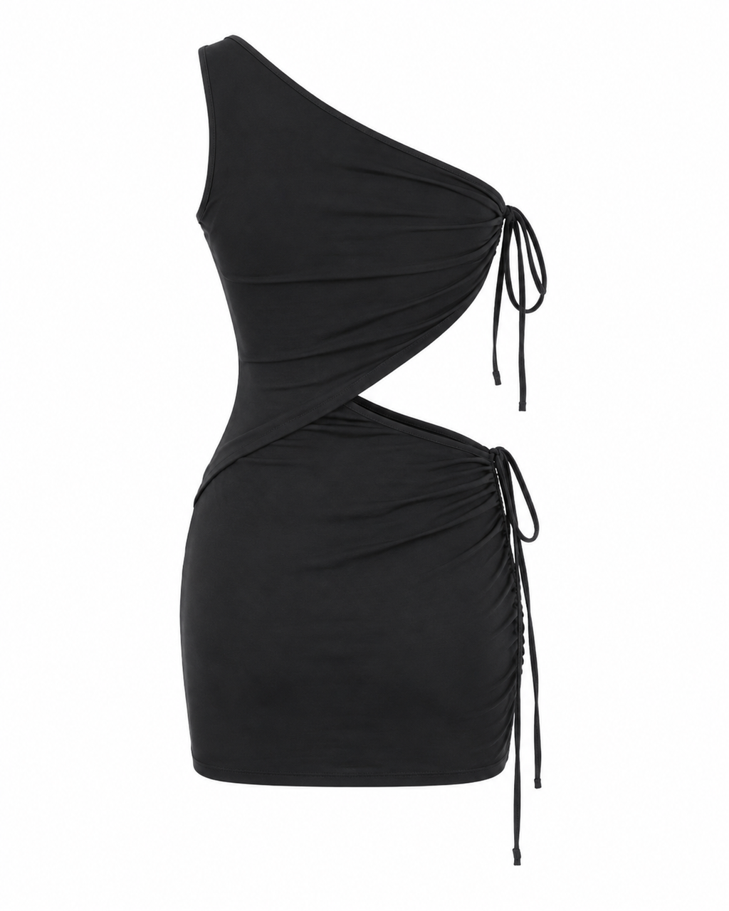 One-Shoulder Ruched Tank and Mini Skirt Set