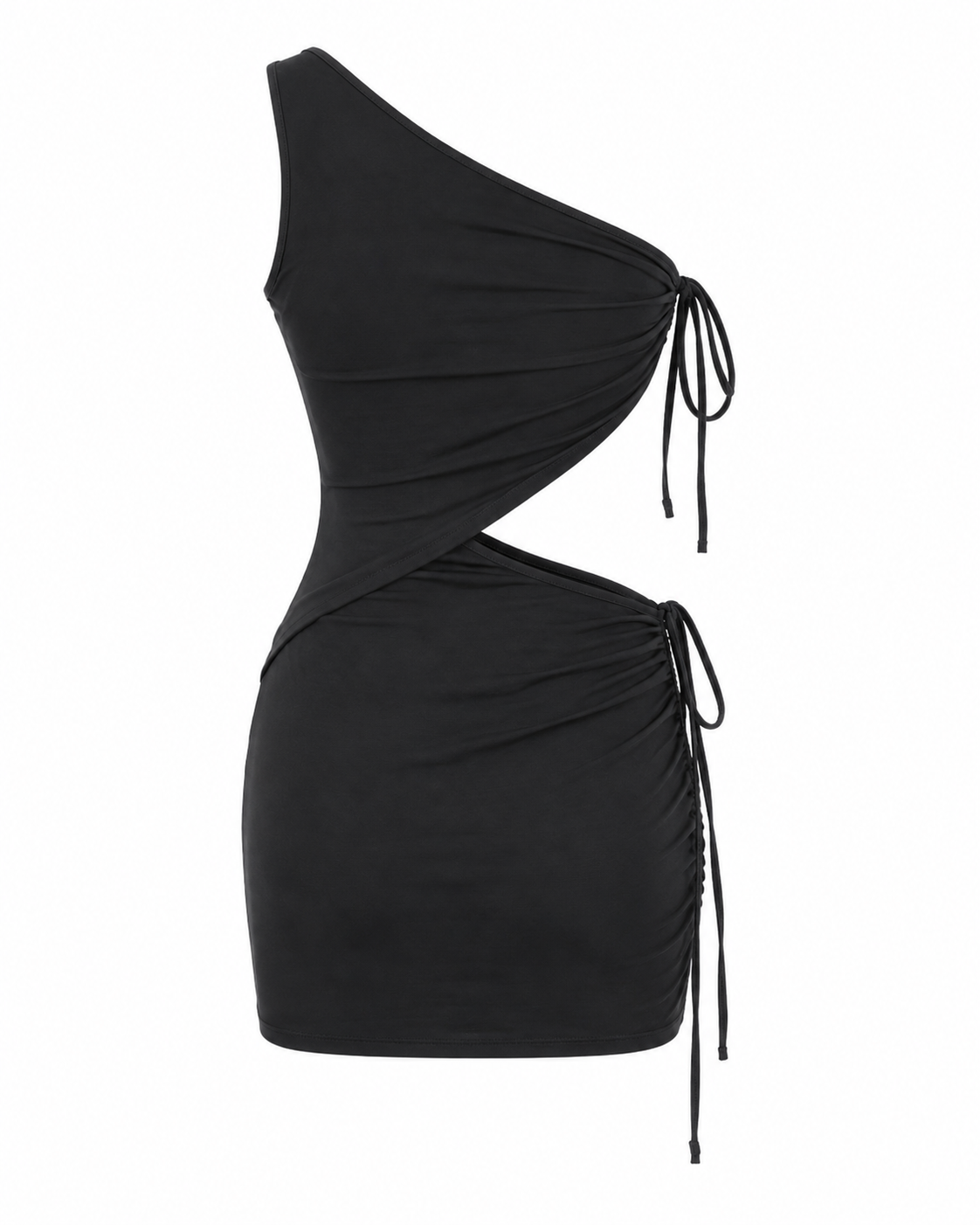 One-Shoulder Ruched Tank and Mini Skirt Set