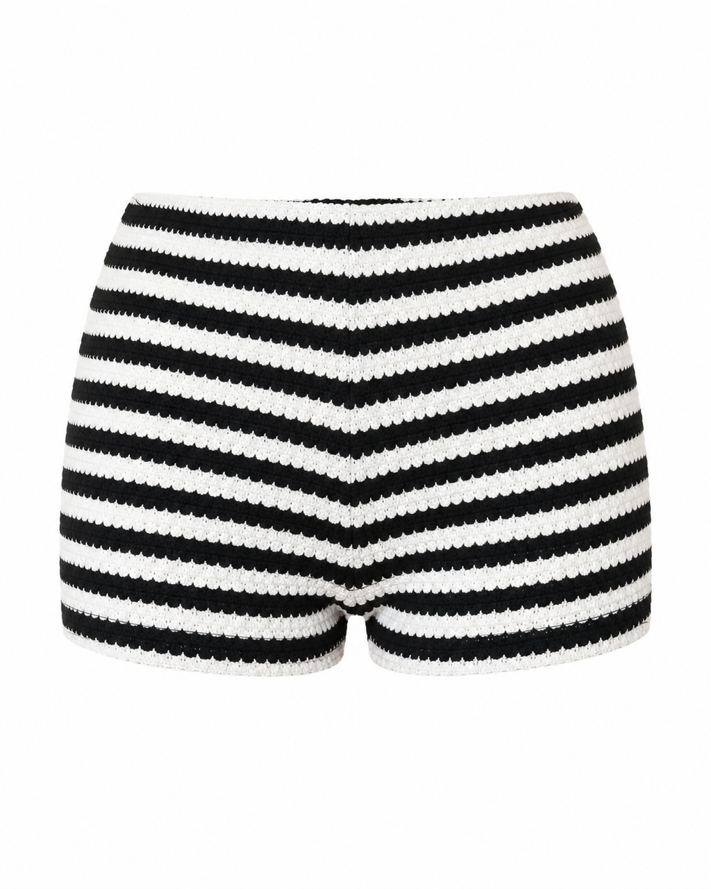 Striped High Waist Knit Shorts