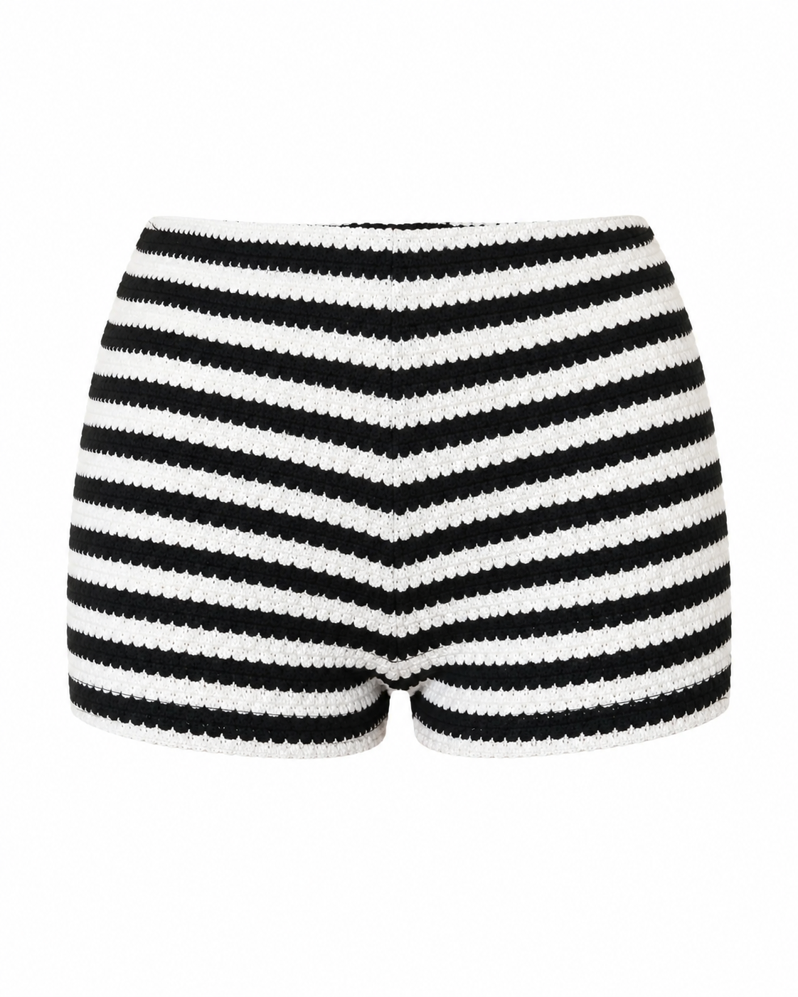 Striped High Waist Knit Shorts