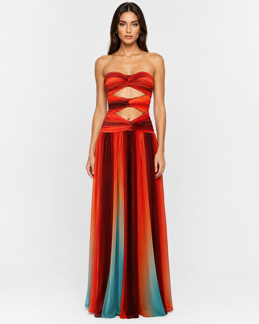 Strapless Cutout Maxi Dress