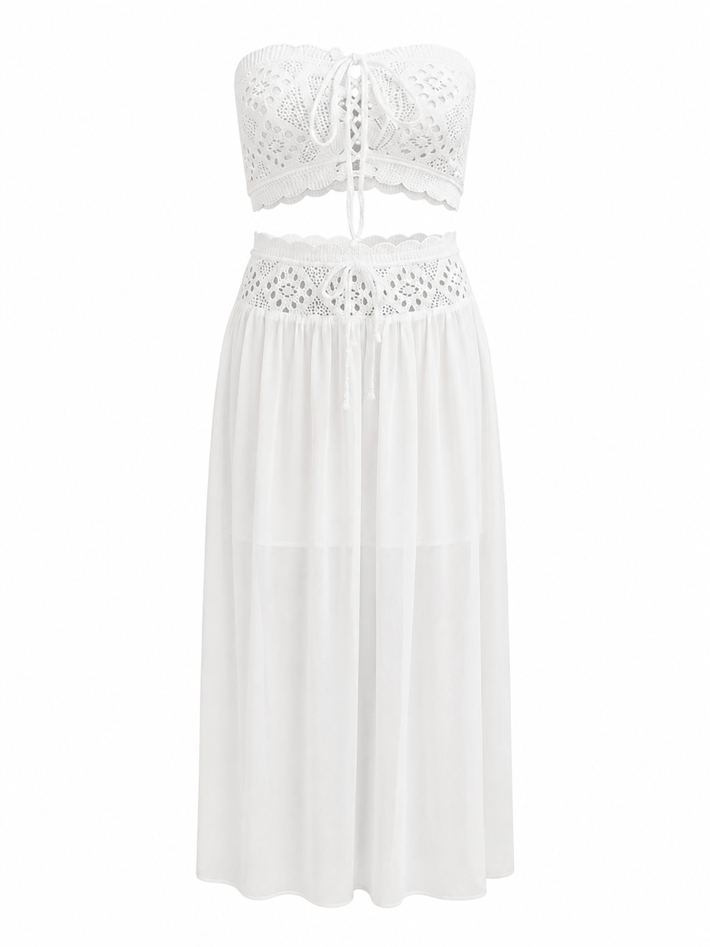 Crochet Top and Maxi Skirt Set