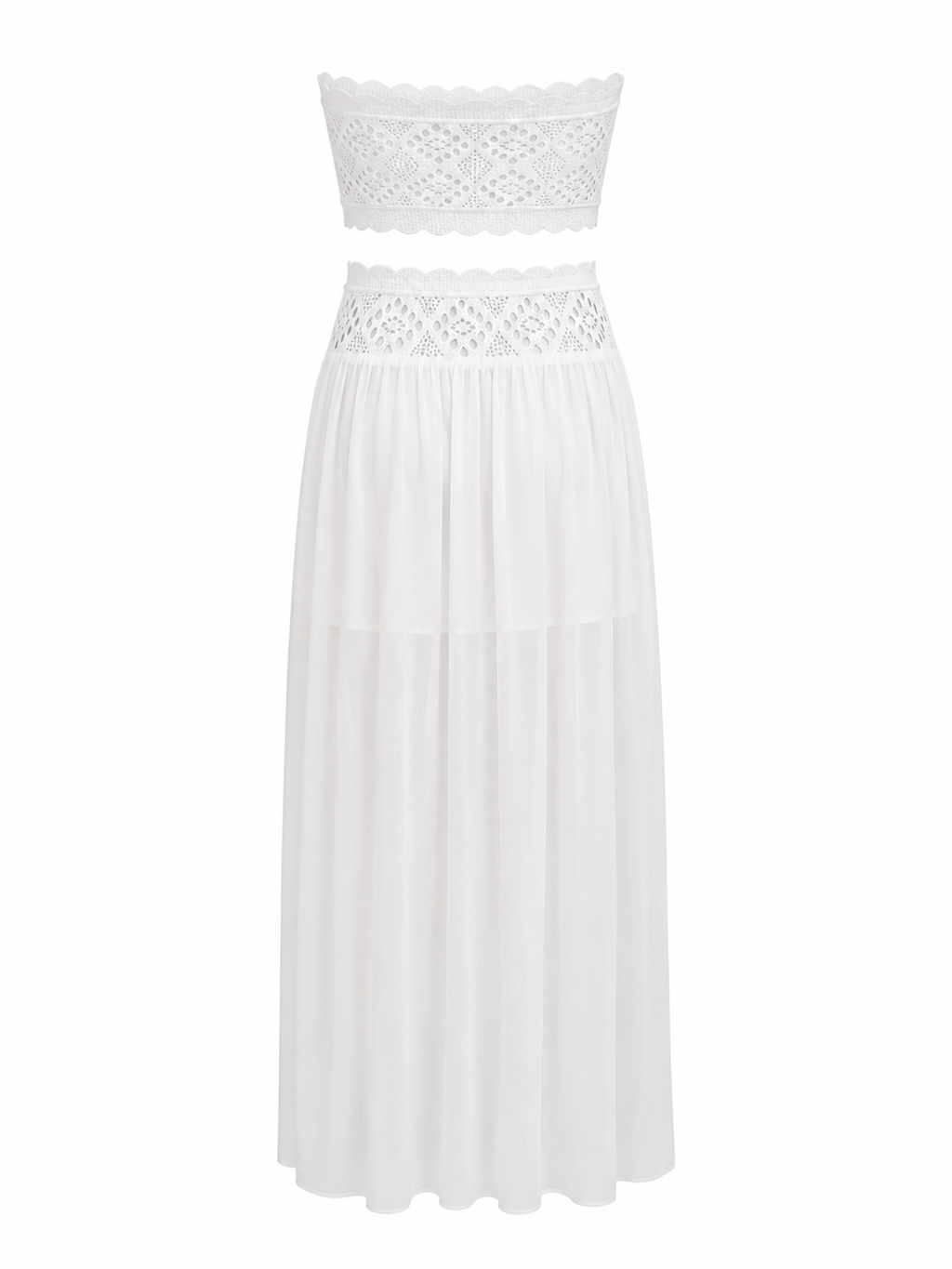 Crochet Top and Maxi Skirt Set
