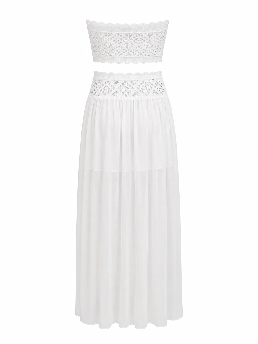 Crochet Top and Maxi Skirt Set