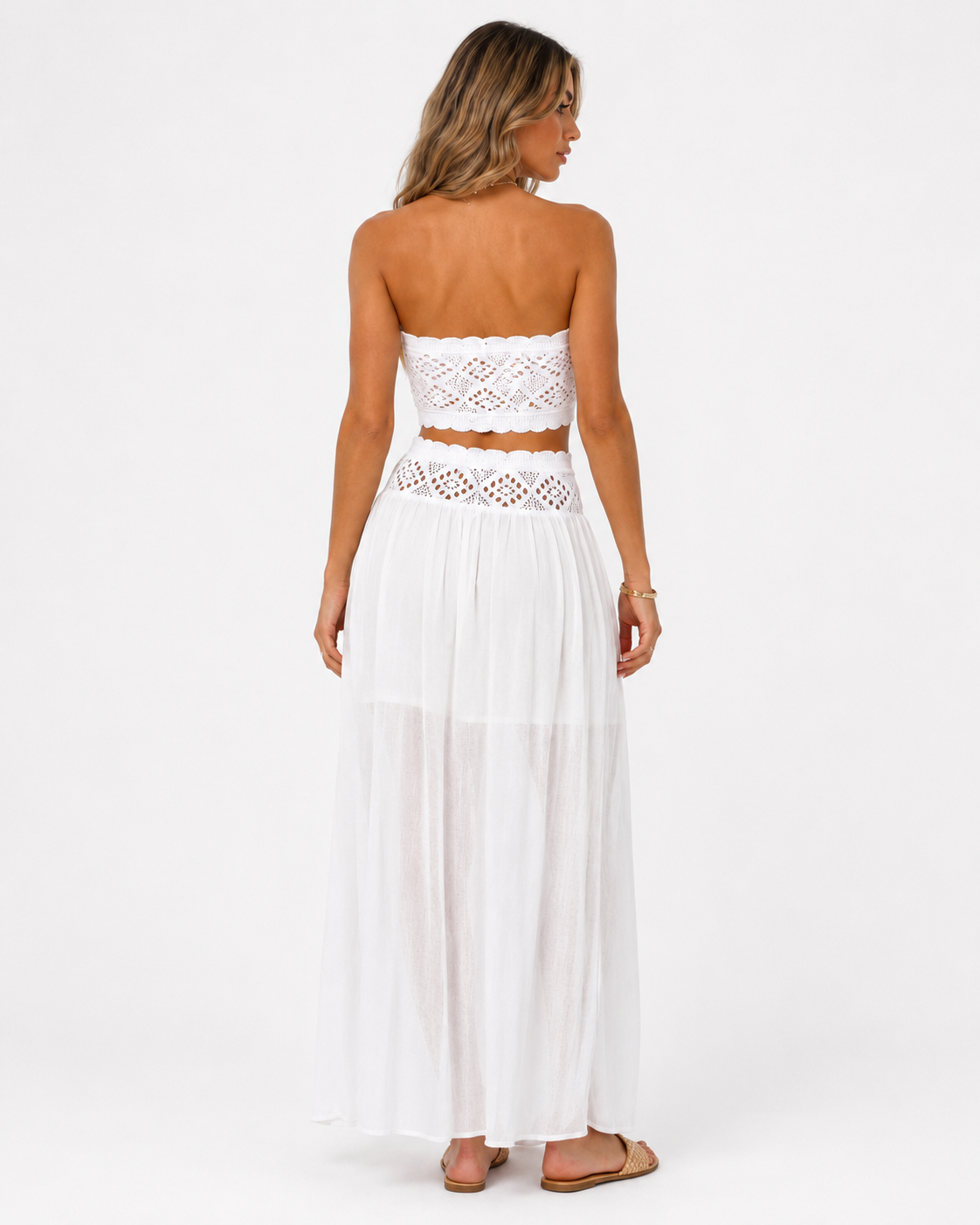 Crochet Top and Maxi Skirt Set