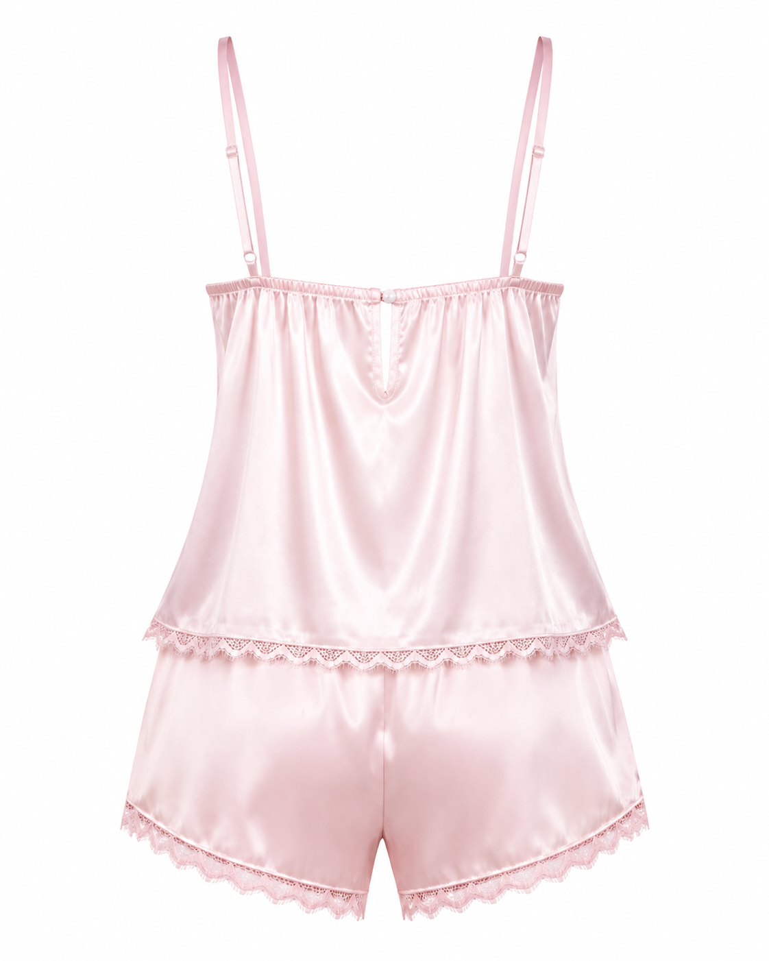 Tied Lace Trim Babydoll Lingerie Set