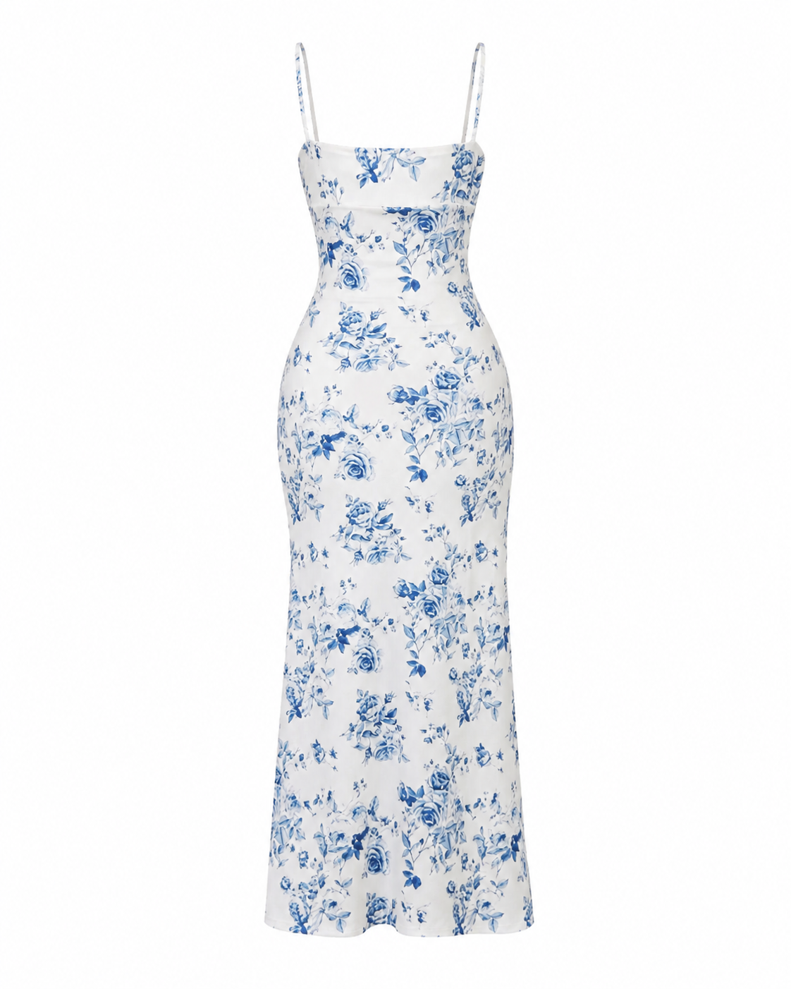 Floral Print Ruched Slit Cami Dress