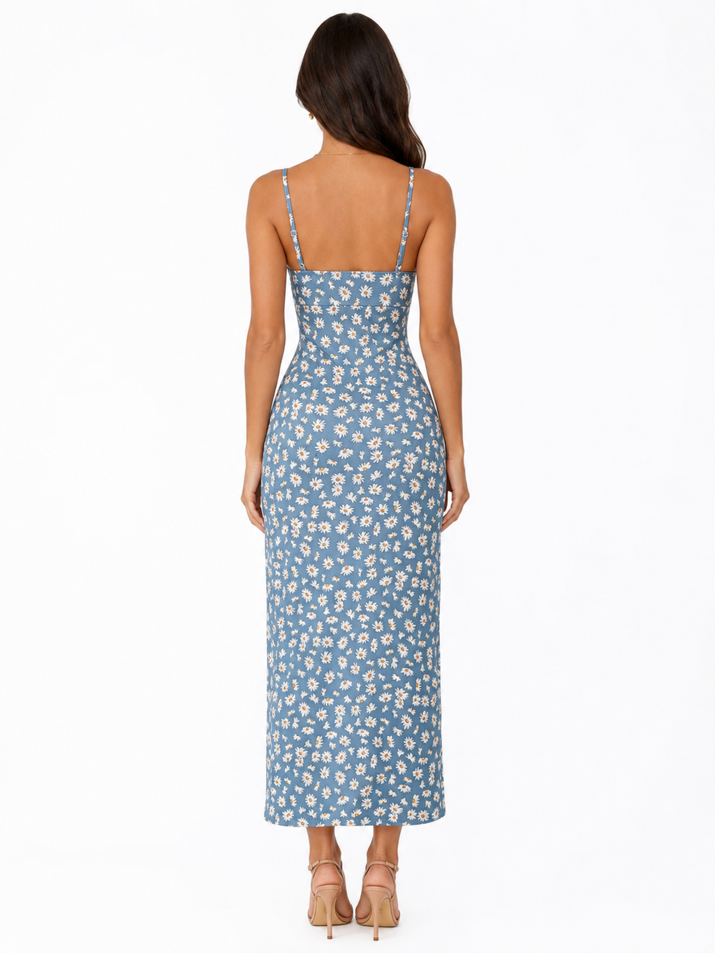 Floral Print High Slit Cami Dress