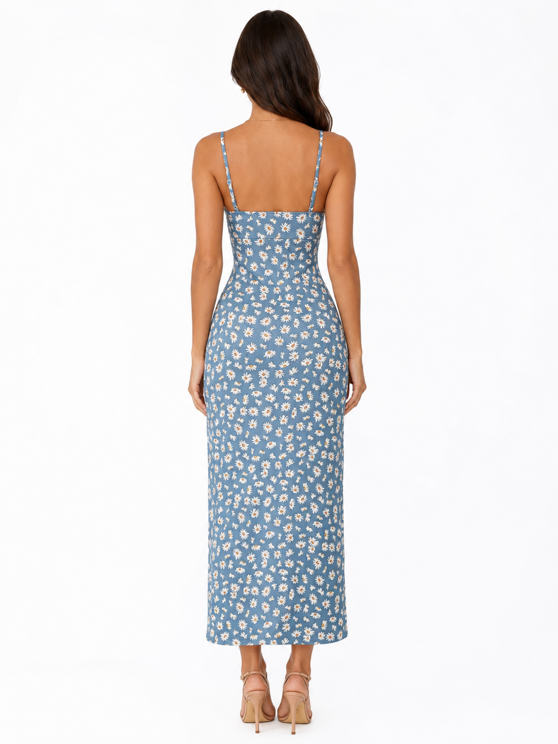 Floral Print High Slit Cami Dress