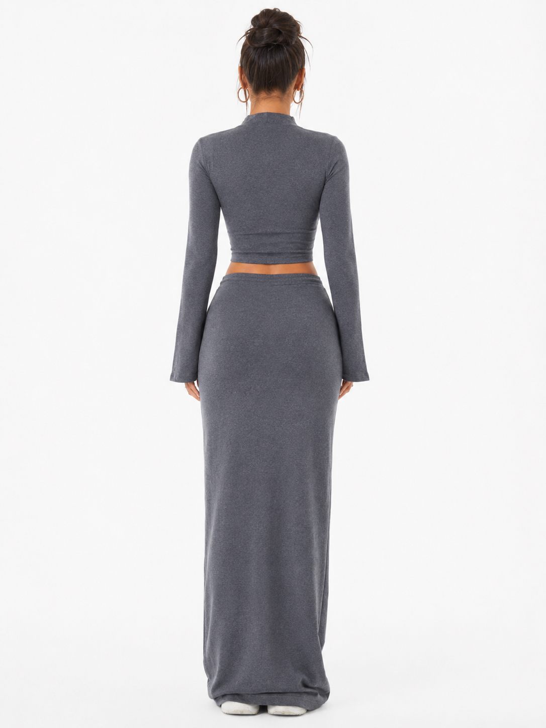 Long Sleeve Top & Drawstring Maxi Skirt Set