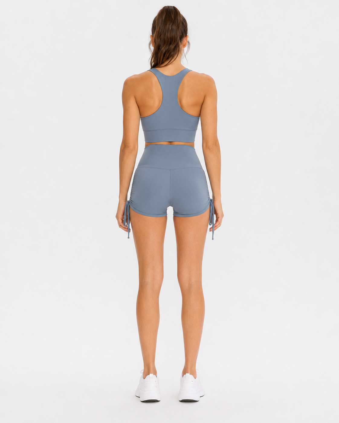 Drawstring Wide Waistband Side Tie Sports Shorts