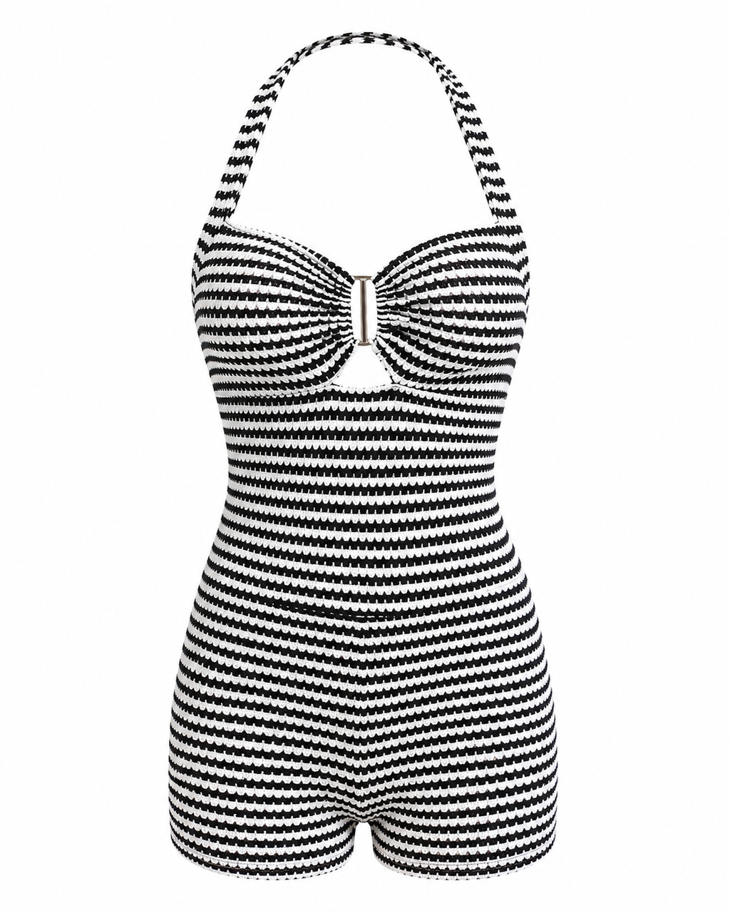 Striped Halter Neck Romper