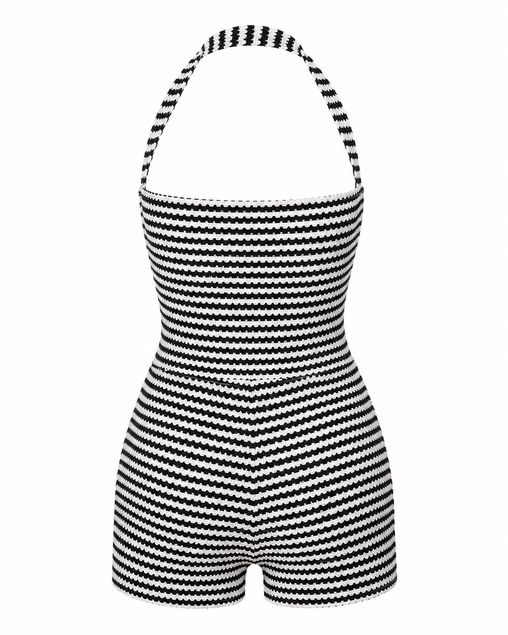 Striped Halter Neck Romper