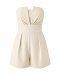 Strapless Pleated Detail Romper