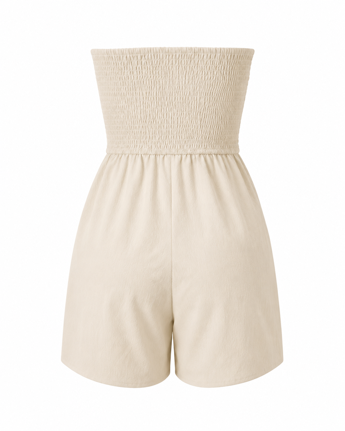 Strapless Pleated Detail Romper
