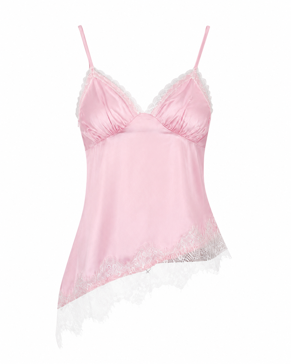 Lace Trimmed Satin Cami