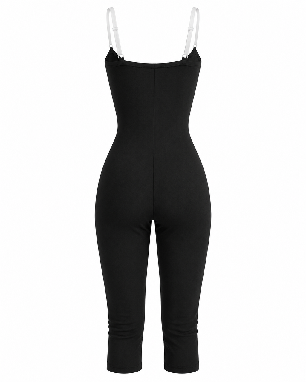 Lace Trim Tie-Front Capri Jumpsuit