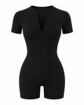 Cutout Back Short Sleeve Romper