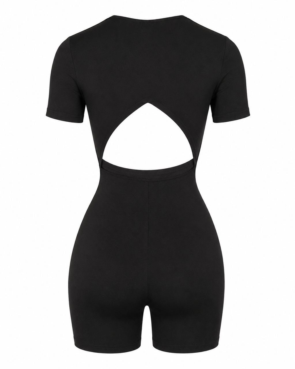 Cutout Back Short Sleeve Romper