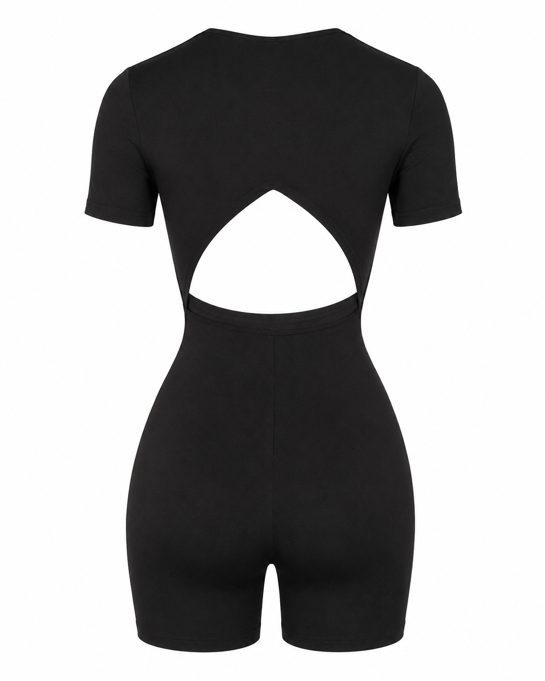 Cutout Back Short Sleeve Romper