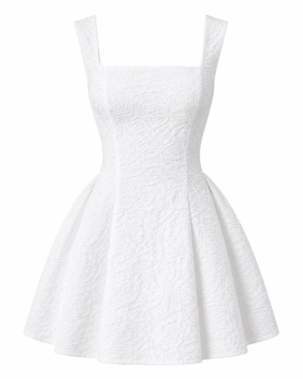 Textured Square Neck Mini Dress
