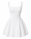 Textured Square Neck Mini Dress