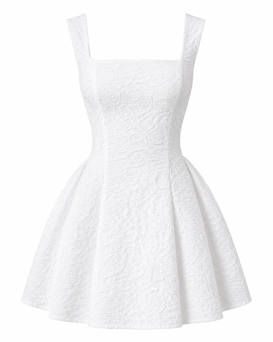 Textured Square Neck Mini Dress
