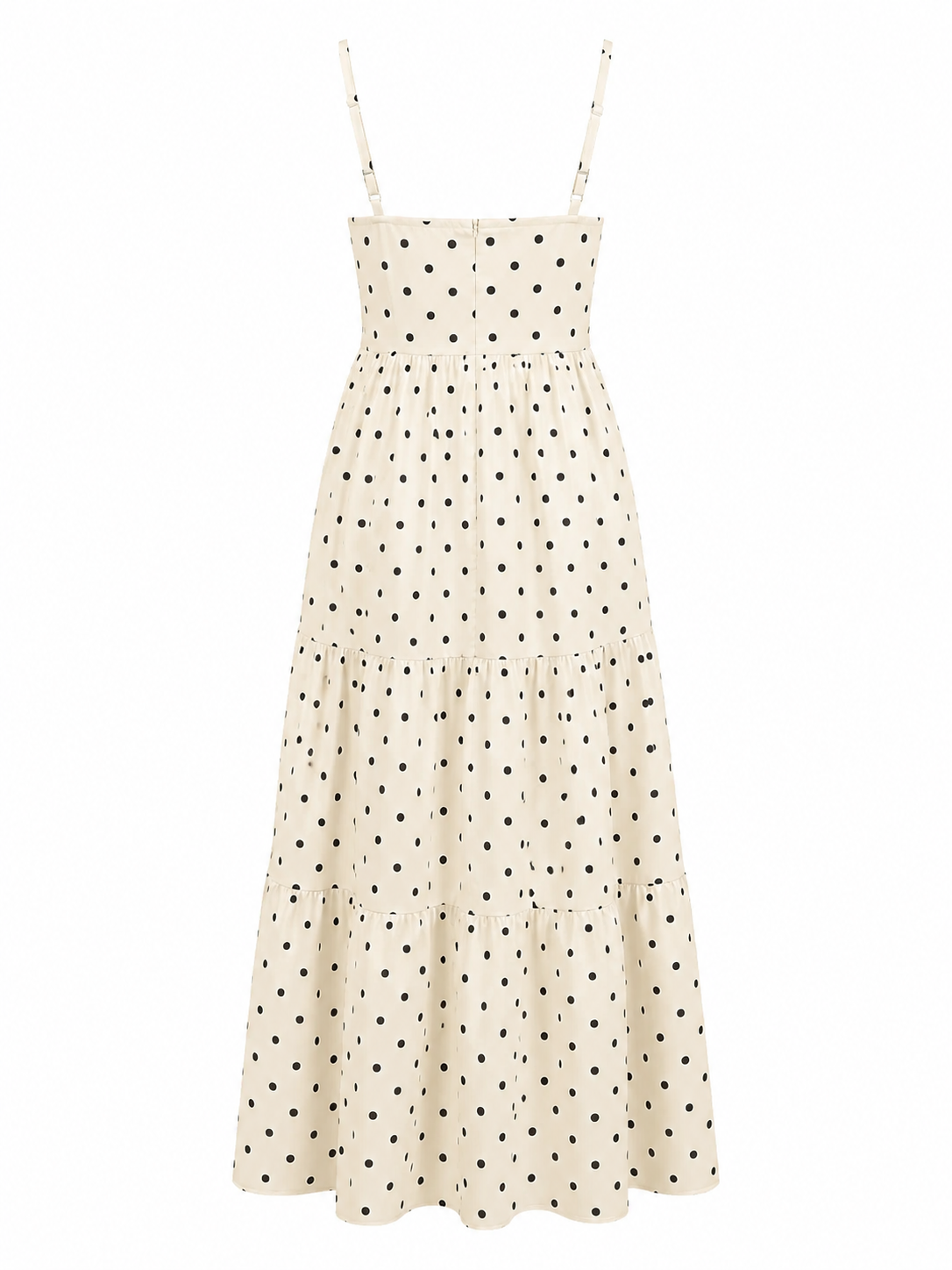 Polka Dot Tie-Front Cutout Maxi Dress