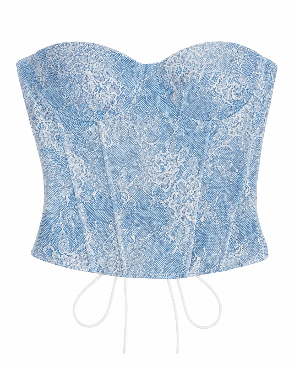 Blue Lace-Up Corset Tube Top