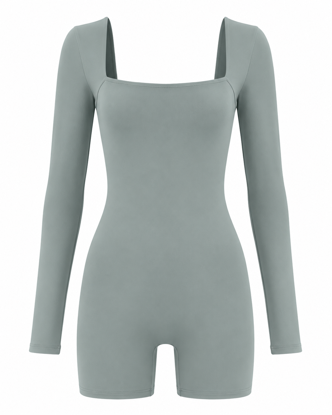 Square Neck Long Sleeve Active Romper