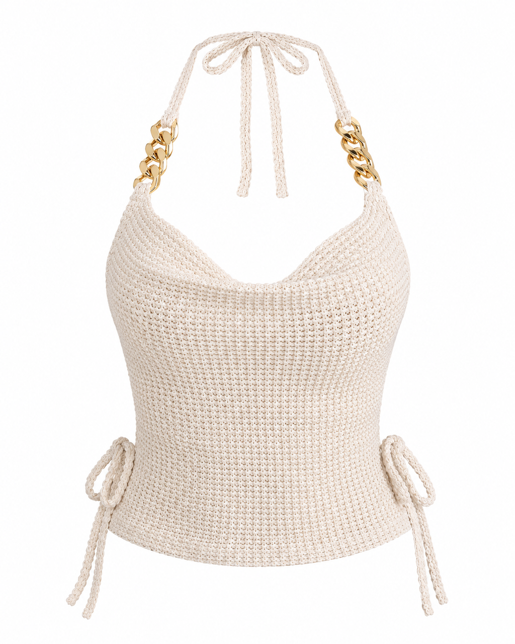 Waffle Knit Halter Neck Cami