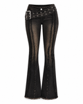 Distressed Low-Rise Flare Jeans