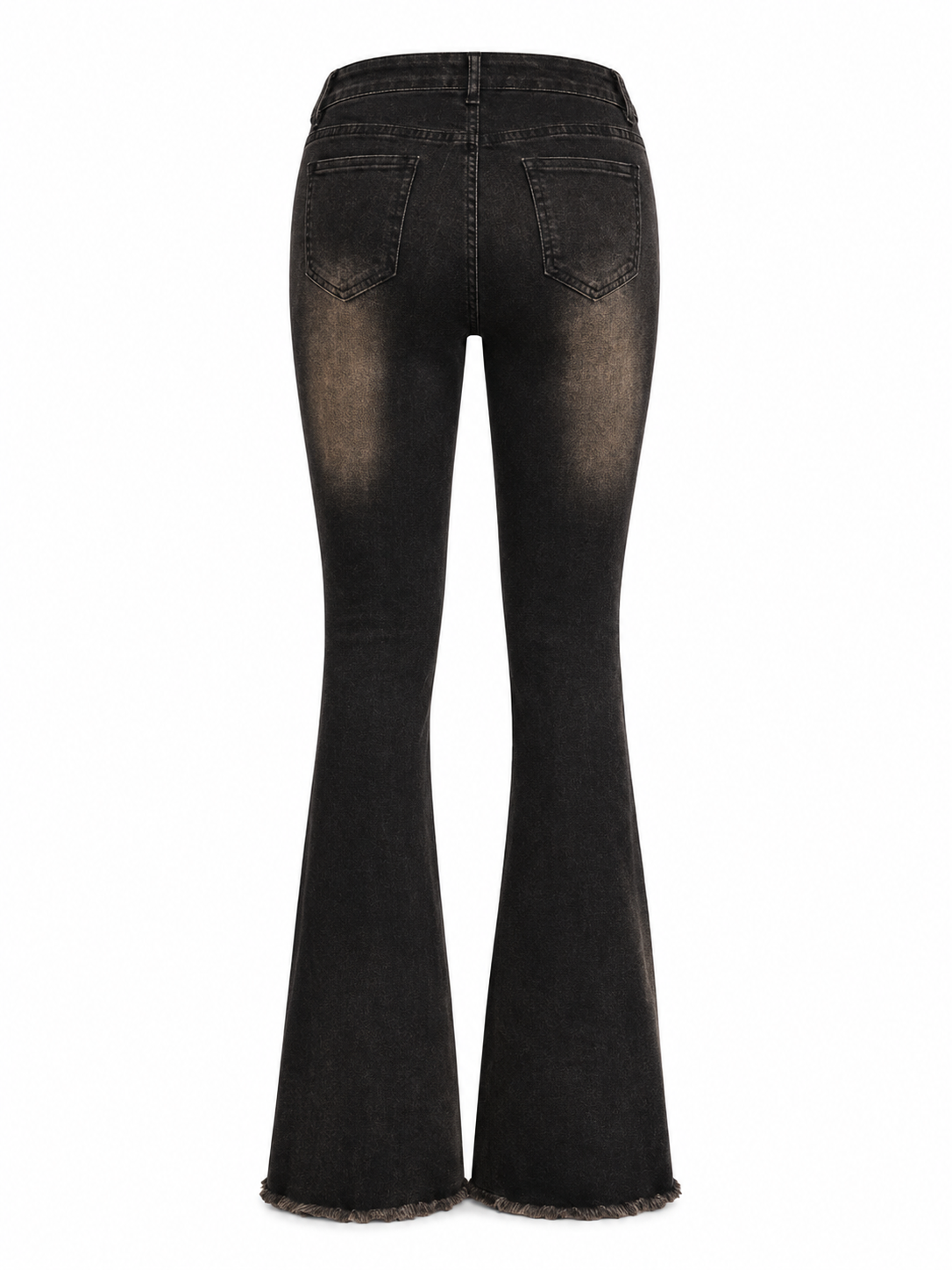 Distressed Low-Rise Flare Jeans
