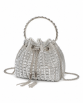 Rhinestone Embellished Bucket Crossbody Bag