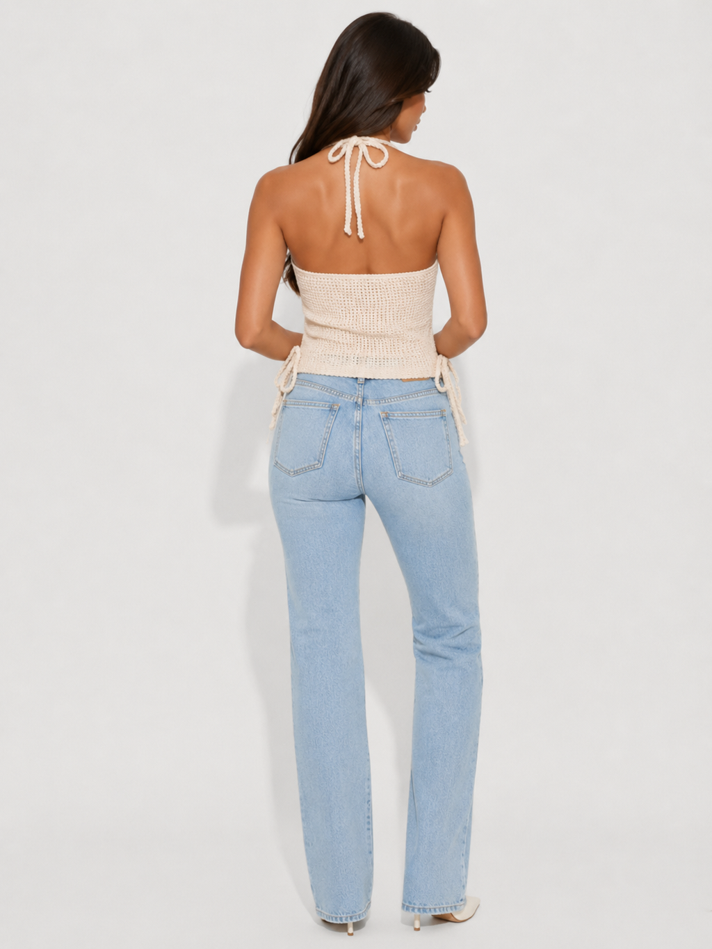 Waffle Knit Halter Neck Cami