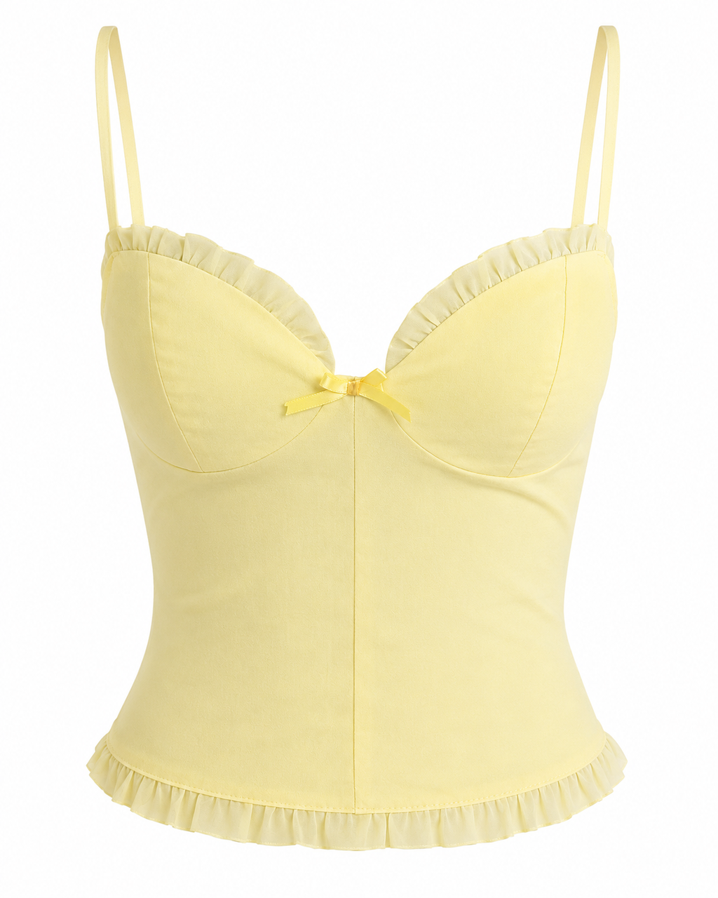 Ruffled Trim Bow Decor Cami Top