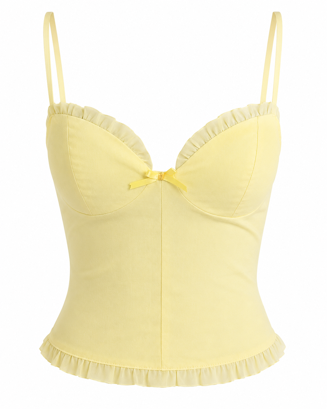 Ruffled Trim Bow Decor Cami Top
