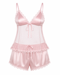 Tied Lace Trim Babydoll Lingerie Set