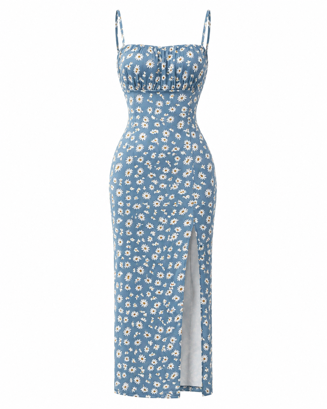 Floral Print High Slit Cami Dress