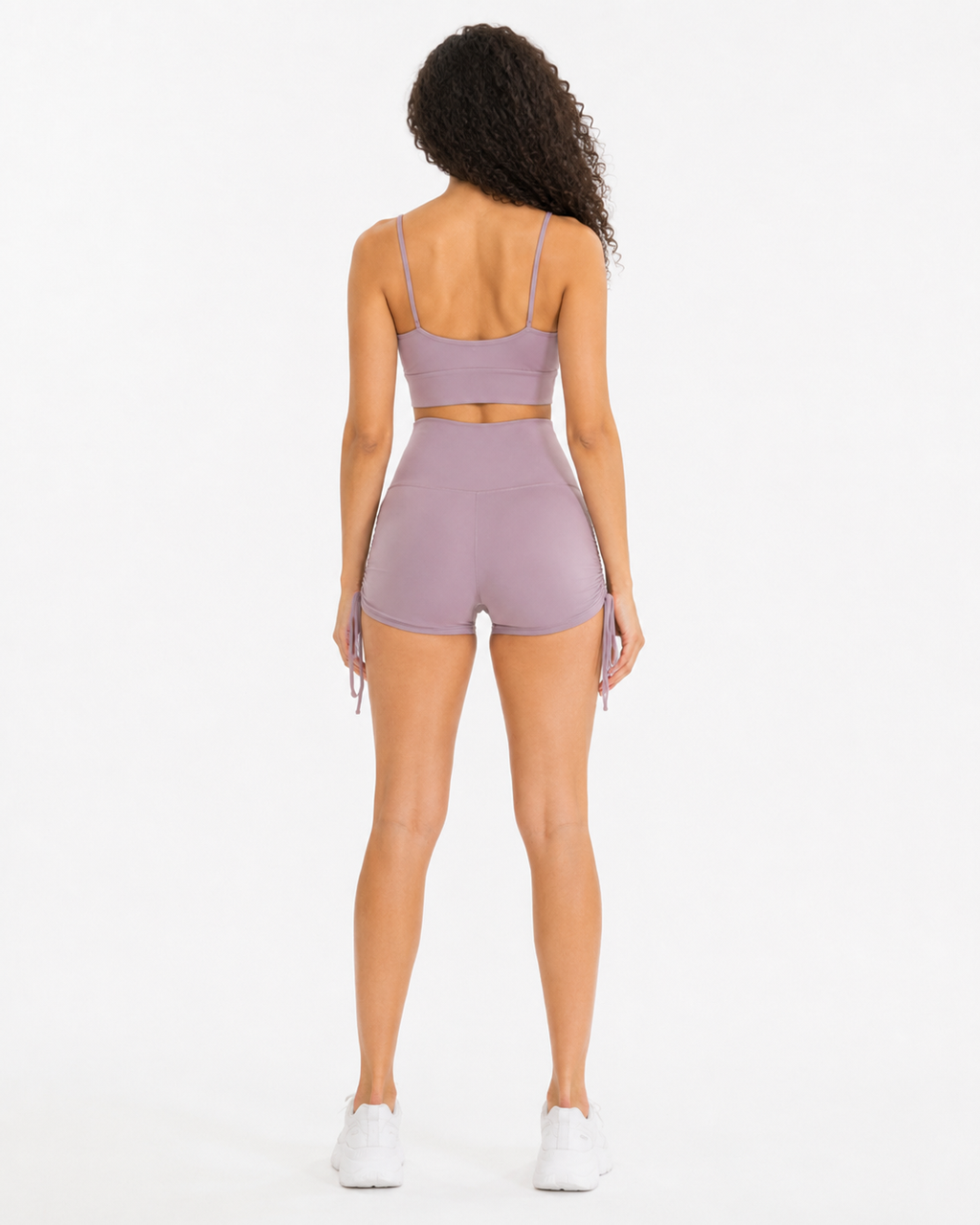 Drawstring Wide Waistband Side Tie Sports Shorts